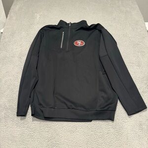 49er Jersey Jacket Mens 3XLT Black 3/4  Zip Embroidered Baseball